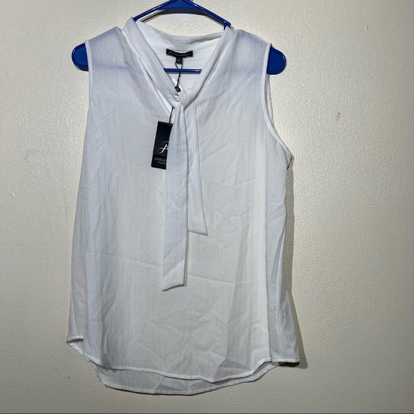 adeia Tops - Adrianna papell woman’s ivory with gold stripes,